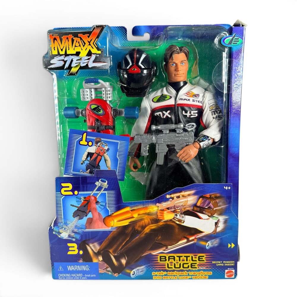 Mattel Max Steel Battle Luge Action Figure with N-Tek Backpack